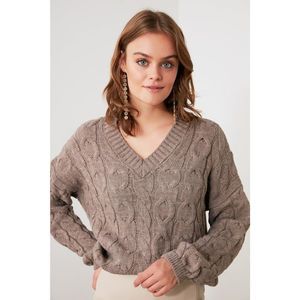 Trendyol Mink Knitting Detailed Knitwear Sweater vyobraziť