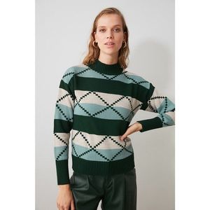 Trendyol Green Colorblock Knitwear Sweater vyobraziť