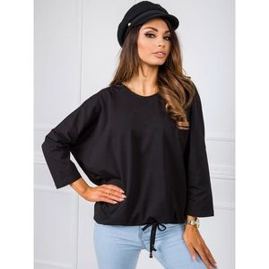 Black oversized cotton blouse vyobraziť