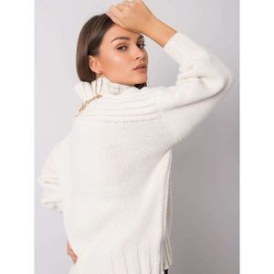 RUE PARIS Ecru women´s turtleneck sweater vyobraziť