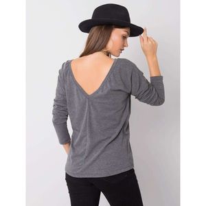 Dark gray melange blouse with a neckline on the back vyobraziť