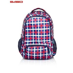 School backpack with a colorful check pattern vyobraziť