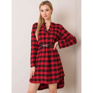 Red and black flannel dress vyobraziť
