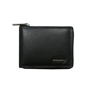 Leather wallet for a man with a black zipper vyobraziť