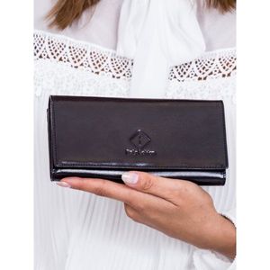 Women´s black leather wallet with a hook vyobraziť