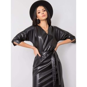 Black eco-leather dress vyobraziť