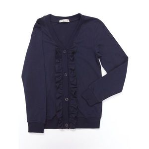 Navy blue sweatshirt for girls with a sweater cut vyobraziť