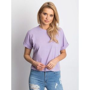 Basic women´s cotton t-shirt in light purple vyobraziť
