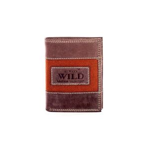 Men´s brown leather wallet with a fabric insert vyobraziť
