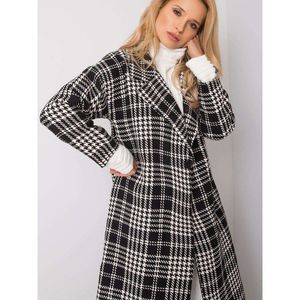 RUE PARIS Black and white houndstooth coat vyobraziť