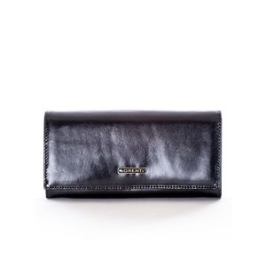Women´s black leather wallet vyobraziť