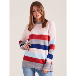 Knitted sweater with colorful stripes vyobraziť