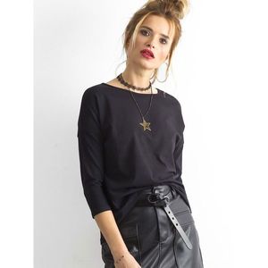 Basic blouse with 3/4 sleeves black vyobraziť