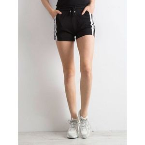 Black women´s shorts with stripes vyobraziť