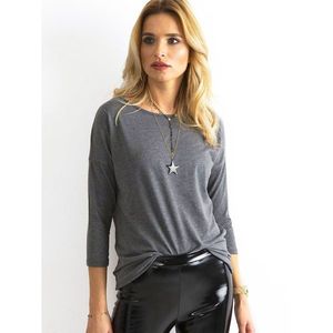 Basic blouse with 3/4 sleeves, dark gray vyobraziť