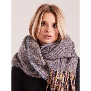 Women´s gray scarf with fringes vyobraziť