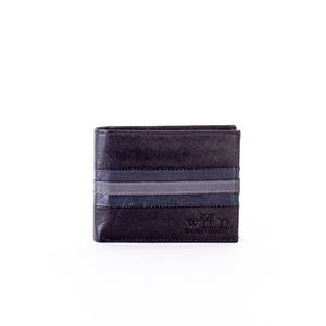 Black and blue leather wallet with embossing vyobraziť