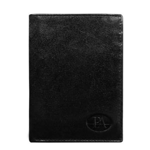 Men´s black open leather wallet vyobraziť
