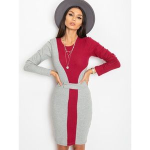 Fitted gray-burgundy dress vyobraziť
