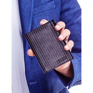 Black wallet for a man with stripes vyobraziť