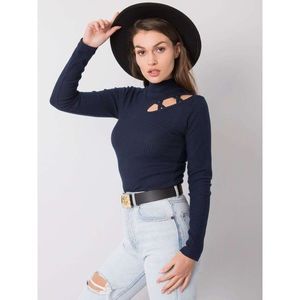 Ladies´ navy blue blouse with a cut-out vyobraziť