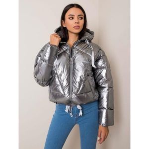 Silver quilted jacket with a hood vyobraziť