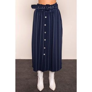 BSL Navy blue striped skirt vyobraziť