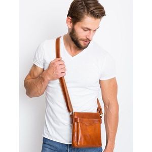 Men´s brown leather messenger bag vyobraziť