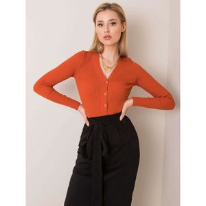 RUE PARIS Brick red cardigan sweater vyobraziť