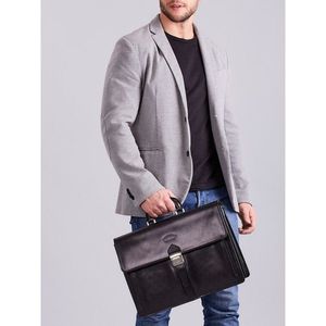 Black leather business briefcase vyobraziť