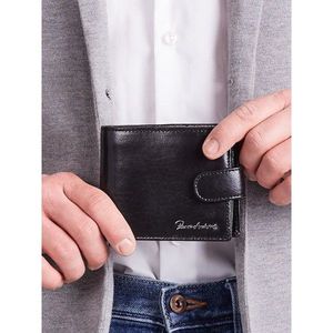 Men´s horizontal black leather wallet vyobraziť