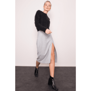 BSL Gray knee-length skirt vyobraziť