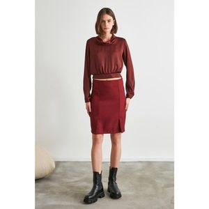 Trendyol Burgundy Basic Skirt vyobraziť