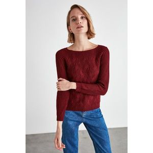 Trendyol Burgundy Knitting Detailed Knitwear Sweater vyobraziť