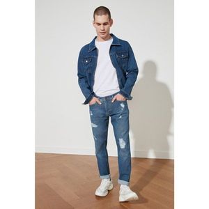 Trendyol Indigo Male Destroy slim fit jeans vyobraziť