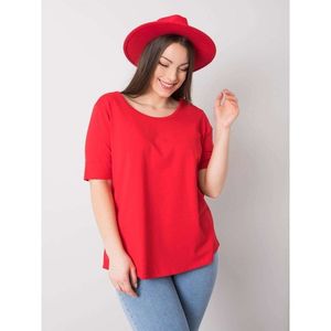 Women's plus size red cotton t-shirt vyobraziť
