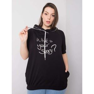 Black plus size sweatshirt with an inscription vyobraziť