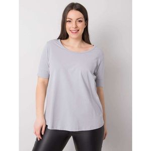 Women's plus size light gray cotton t-shirt vyobraziť