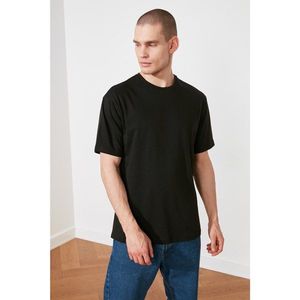 Trendyol Black Male Oversize Bike Collar Short Sleeve Printed T-Shirt vyobraziť