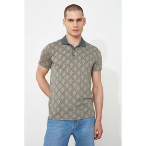Trendyol Anthracite Male Slim Fit Short Sleeve Jacquard Süprem Polo Neck T-shirt vyobraziť