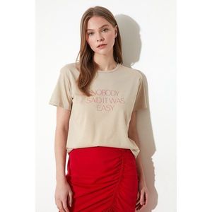 Trendyol Stone Semifitted Knitted T-Shirt vyobraziť