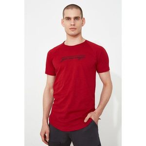 Trendyol Red Men Slim Fit Bike Collar Short Sleeve Printed T-Shirt vyobraziť
