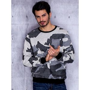 Men's black sweatshirt with a military pattern vyobraziť