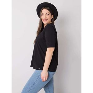 Women's black plus size cotton t-shirt vyobraziť