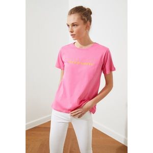 Trendyol Pink knitted Basic T-shirt vyobraziť