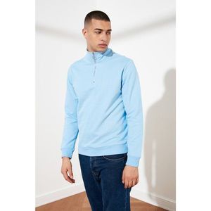 Trendyol Blue Male ZipperEd Right Collar Regular Fit Sweatshirt vyobraziť