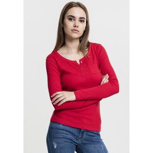 Dámske tričko URBAN CLASSICS Ladies Rib Pocket L/S Tee fire red Veľkosť: XS, Pohlavie: dámske vyobraziť