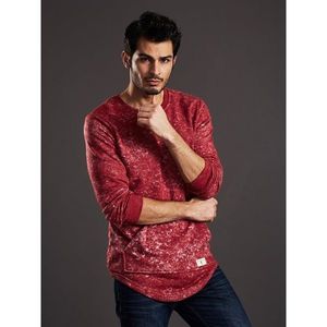 Burgundy stonewashed men's sweatshirt vyobraziť