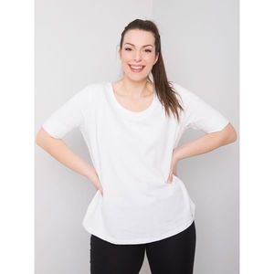 Women's plus size white cotton t-shirt vyobraziť