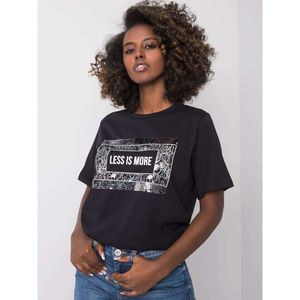 Black women's t-shirt with an inscription vyobraziť